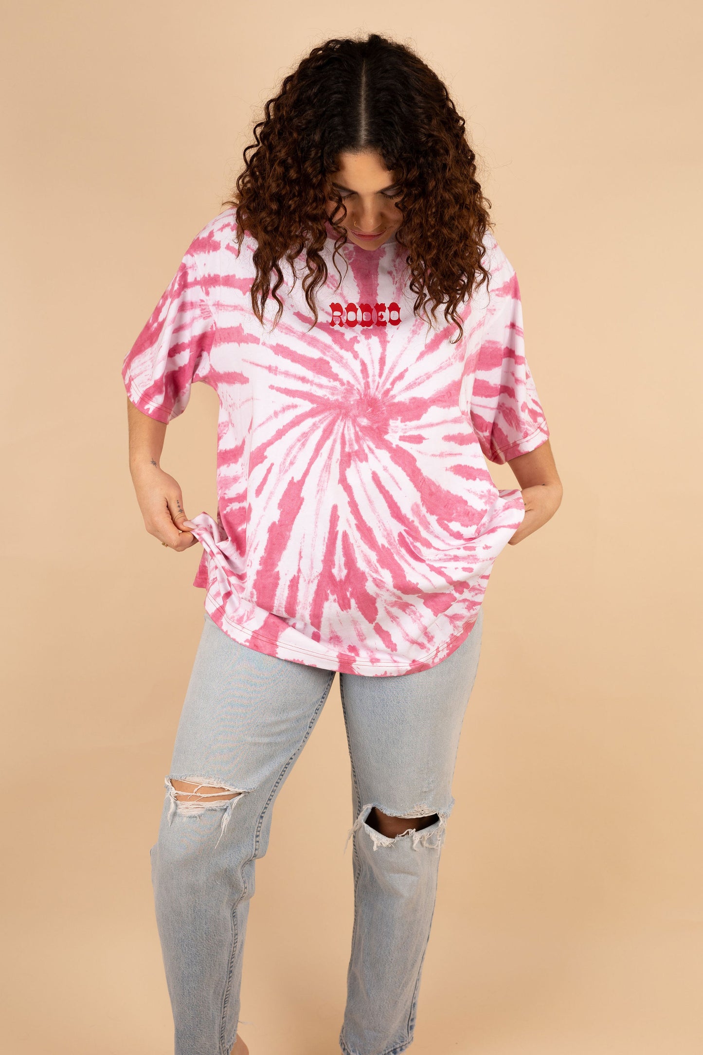 Pink Rodeo Tie Dye Oversized T-shirt