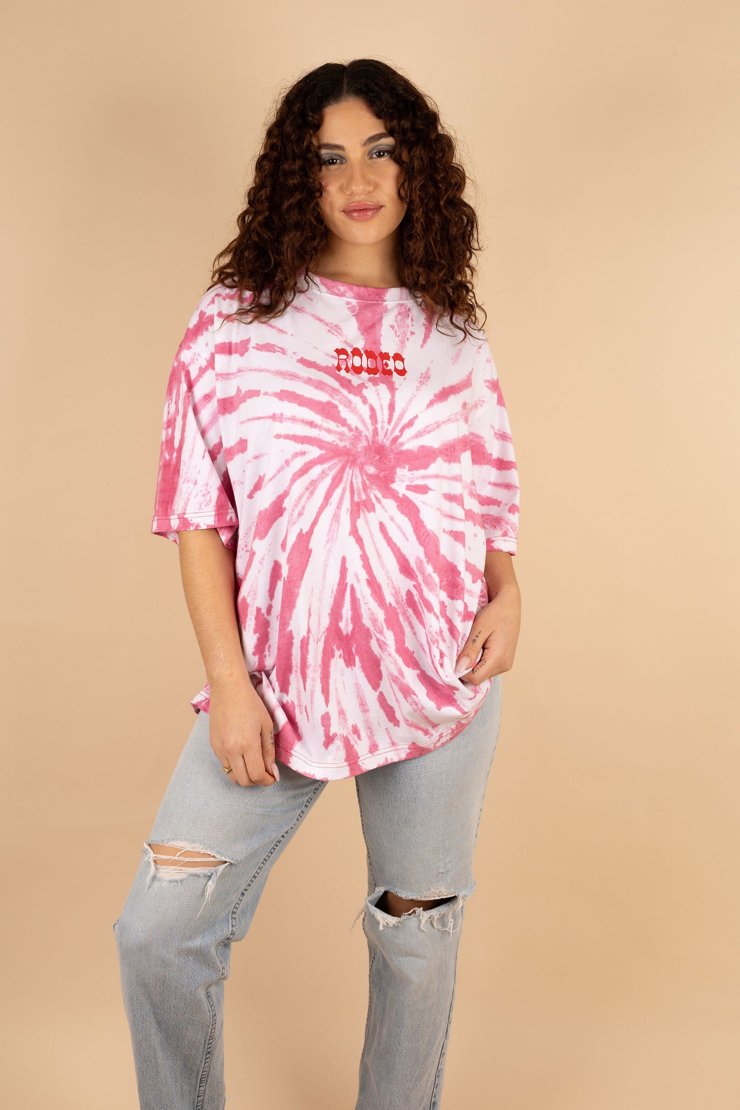 Pink Rodeo Tie Dye Oversized T-shirt