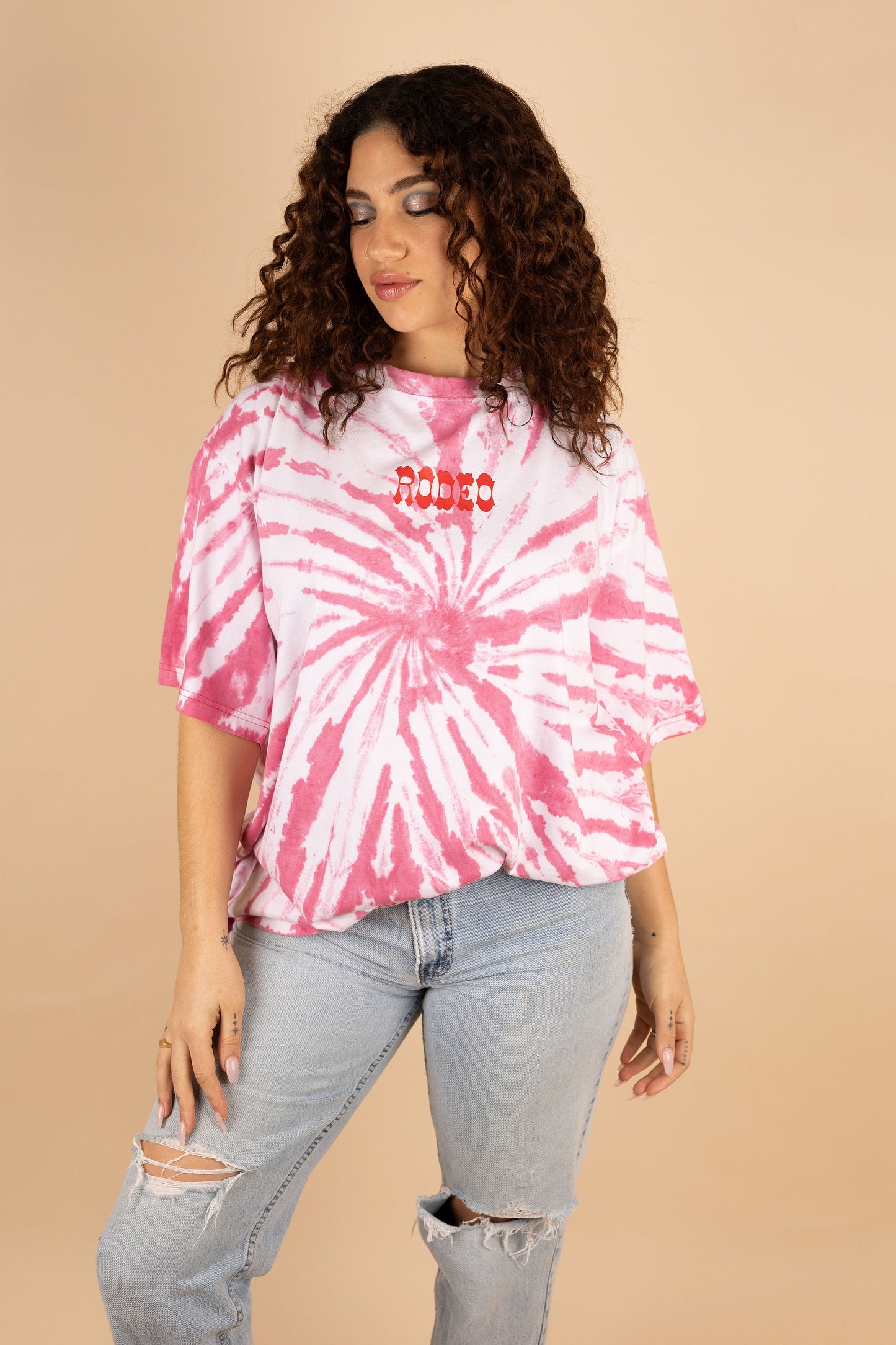 Pink Rodeo Tie Dye Oversized T-shirt